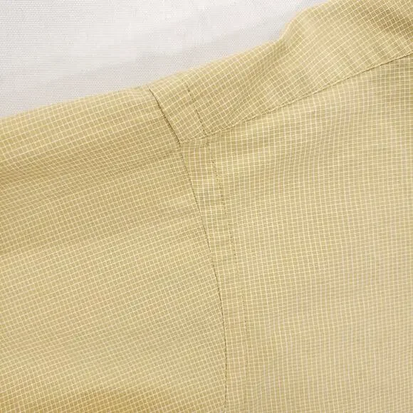 Vintage Chaps Ralph Lauren Dress Shirt Mens Extra Large Tan Check Button Up Top - Picture 7 of 11